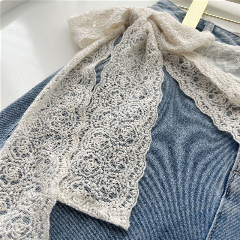 Spitzen-Butt-Cover, Dreiecks-Schal-Gürtel mit Kleideratmosphäre, französischer Stil, verlängerter Quastenbund, Taillenseil-Accessoire_voghion.com