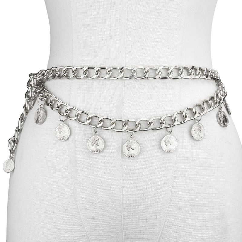 Gioielli Moda Metallo Bellezza Testa Ciondolo Nappa Doppio Strato Regina Avatar Catena Vita_voghion.com