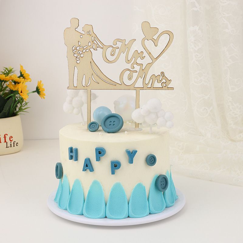 Hochzeits-Plugin aus Holz, Tortenaufsatz zum Valentinstag im Wald-Design, Geburtstagsdekoration und Ankleidezubehör sind erhältlich_voghion.com