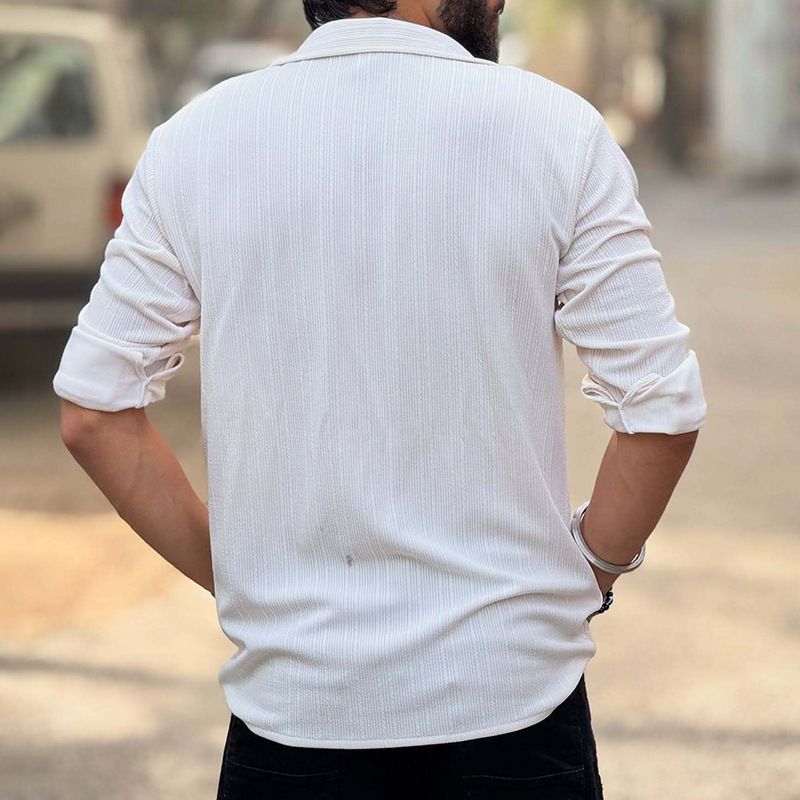 Herren Neue Herbst- und Winter-Casual-Revers-Shirts Cross Border Heißer Verkauf Herren Button Basic Vielseitige Tops_voghion.com