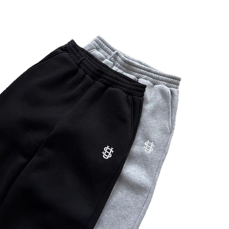 Herrenbekleidung Lose Gerade Hosen Herren Jogginghose Personalisierte Bein Reißverschluss Stickerei Design Hip Hop_voghion.com