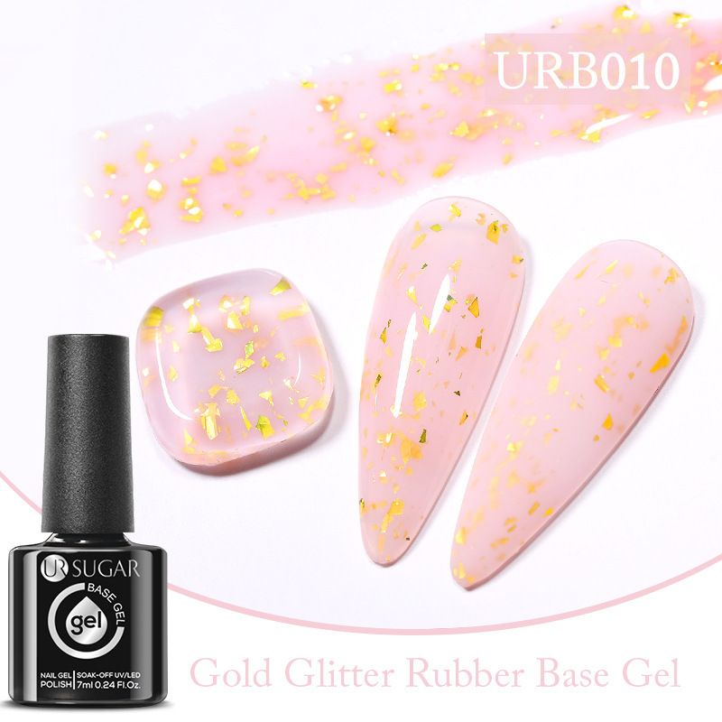 Set di gel per unghie multiuso UR SUGAR - Base in gomma diamantata frantumata senza mordenzatura, smalto temperato - Top coat gratuito e base rimovibile_voghion.com