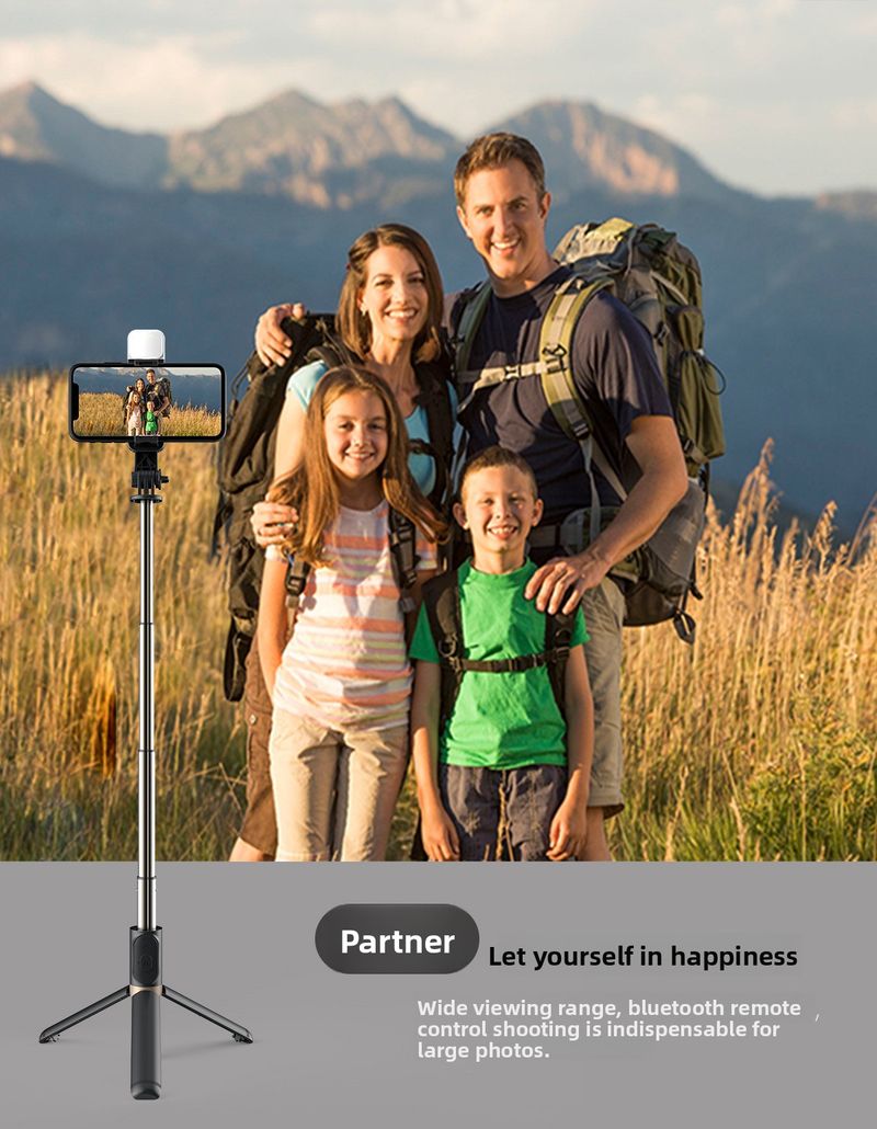 Bluetooth Mobile Phone Selfie Stick Q03s Handheld Douyin Photo Live Broadcast Integrated Tripod Desktop Bracket Telescopic Rod_voghion.com