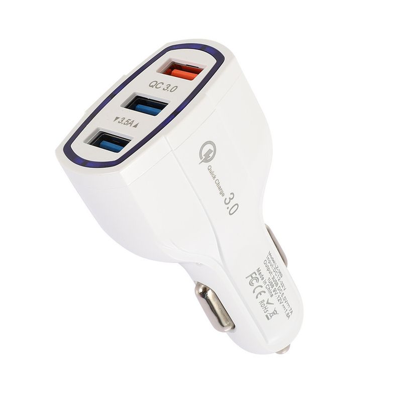 Music Festival  QC3.0 3USB Mobile One to Three Phone Charger USB Tablet Intelligent Car Charging_voghion.com