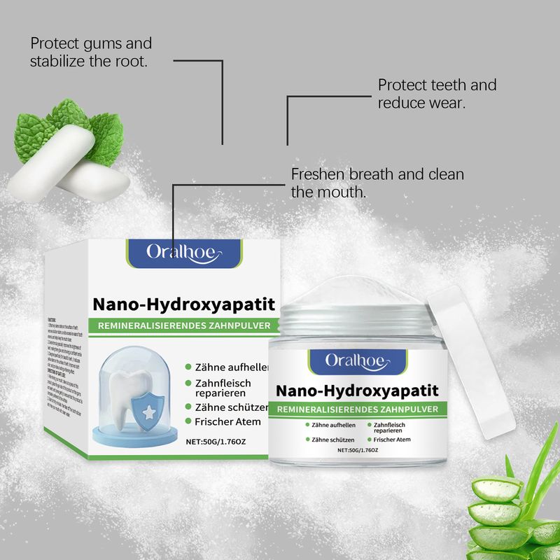 ORALHOE Gentle Cleaning Teeth Moisturizing Oral Freshness Glossy Clean Daily Care Tooth Powder_voghion.com