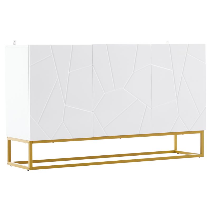 Buffet Hochglanz avec 4 compartiments, meuble buffet moderne Anrichte Schrank, 130 cm de large_voghion.com