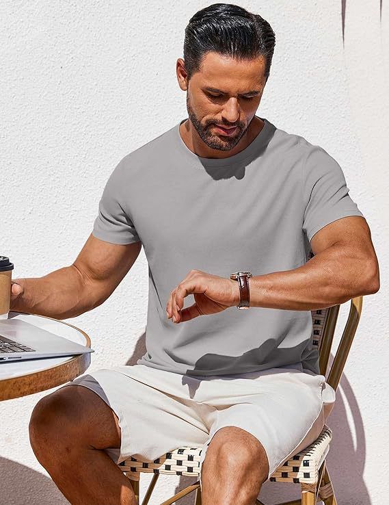Men's Premium Cotton T-Shirt – Classic Crew Neck Short Sleeve Tee (M-XXXXL, Breathable & Quick-Dry, Lightweight For Gym & Casual Wear)_voghion.com