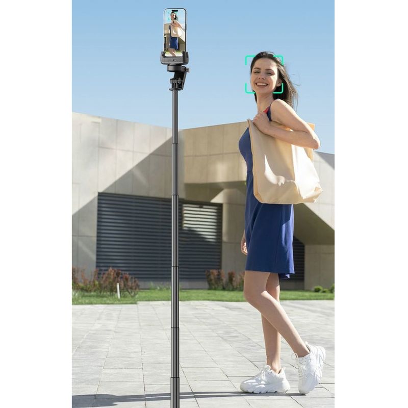 3-osiowy stabilizator ruchu AI z funkcją śledzenia twarzy, kijek do selfie, uchwyt na telefon, obrót o 360 stopni, transmisja na żywo, nagrywanie_voghion.com