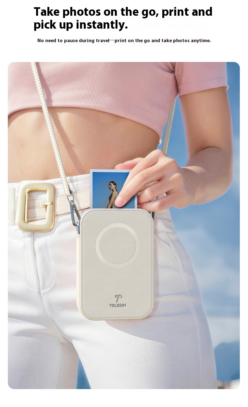 Mini impressora fotográfica, impressora fotográfica instantânea portátil sem fio Bluetooth de bolso, impressão sem tinta para smartphone, uso doméstico e viagens, ZINK Zero Ink_voghion.com