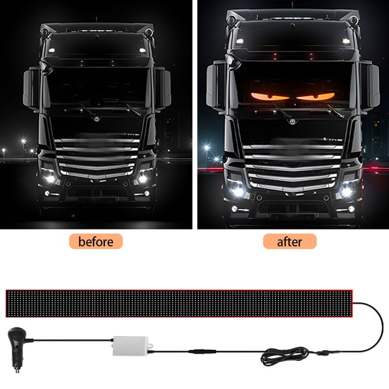 Devil‘s Eyes Panel Remote Control Scrolling Animation Display 12V 24V LED Screen Light For Car Truck Windshield_voghion.com