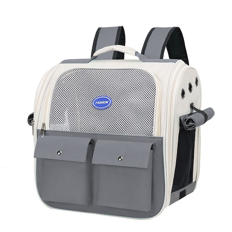 New Portable Pet Outdoor Double Shoulder Backpack Scratch-Resistant Breathable Cat Durable Dog Bag_voghion.com