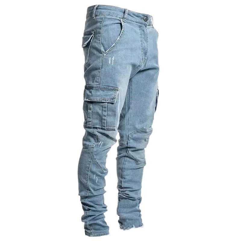Suitable For All Seasons 2025 New Men's With Side Pockets, Stretch Slim Fit Skinny Jeans_voghion.com