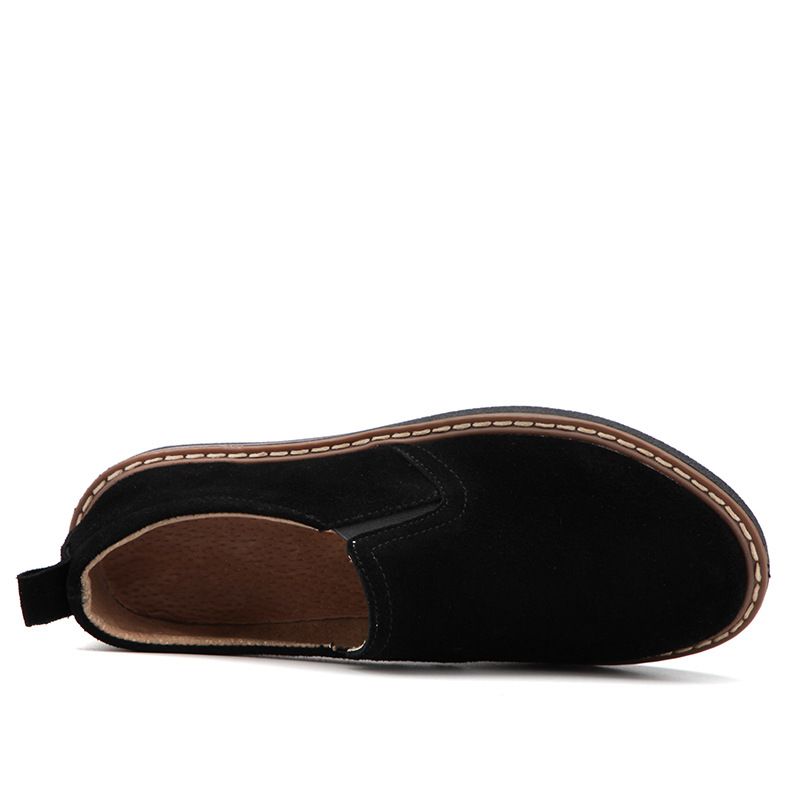Damenschuhe Große Größe Wildleder Outdoor Slip On Gestreifte Sohle Lässige Damenschuhe_voghion.com