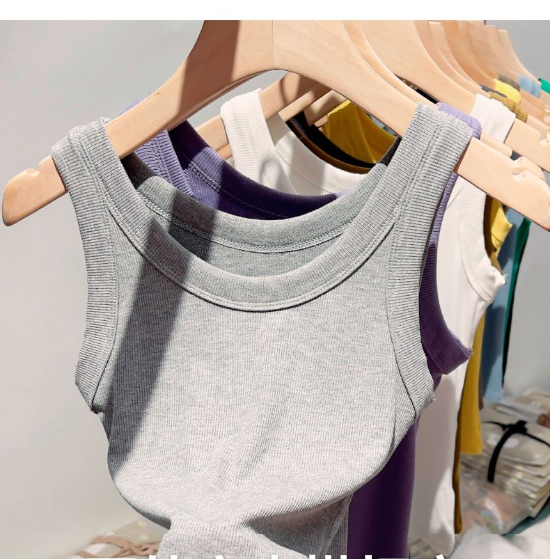 Canotta da yoga con schiena scoperta e senza cuciture, in maglia a coste, con reggiseno femminile senza imbottitura_voghion.com