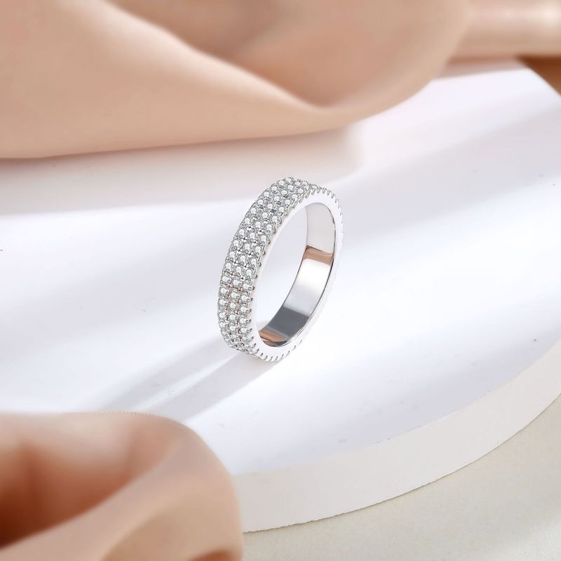 Open Cuff Ring - 925 Sterling Silver High-End Fashion Ring With Zircon Accents_voghion.com