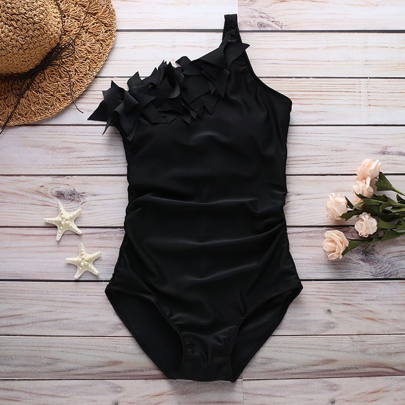 Ruffled One-shoulder One-piece Bikini_voghion.com