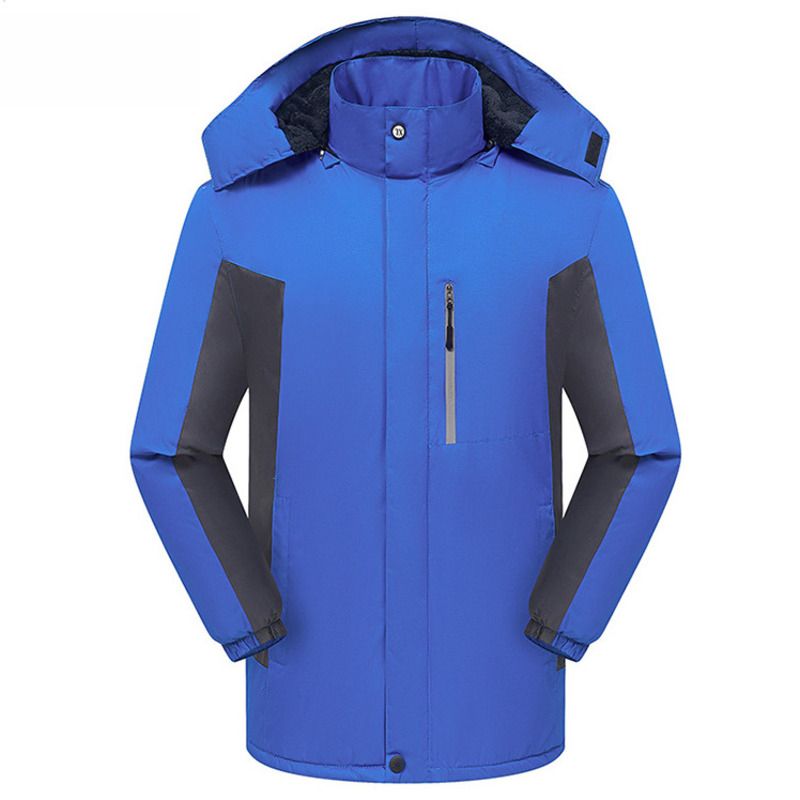 Printed Fleece-Lined Waterproof Winter Cotton Jacket For Men, Factory Uniform, Thickened And Warm_voghion.com