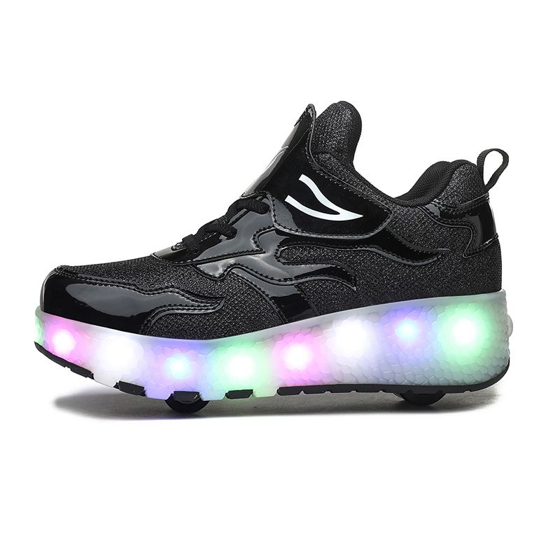 Kids Shoes New running shoes, girls' roller skates, small four-wheel detachable walking invisible luminous shoes_voghion.com