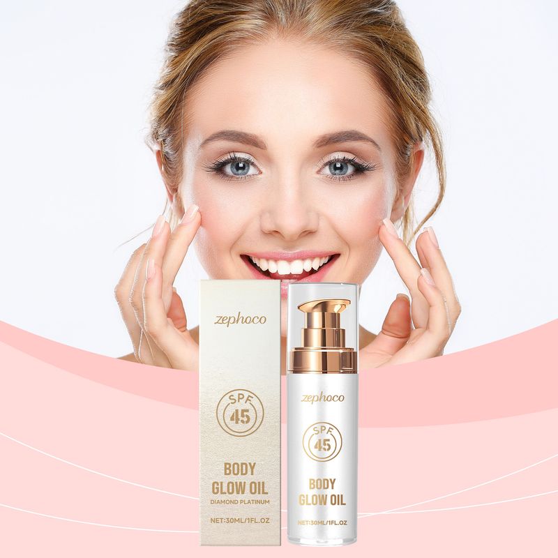 ZEPHOCO Platinum Protective Shimmer Body Oil Coconut Scent Summer Skin Protection Refreshing Moisturizer_voghion.com