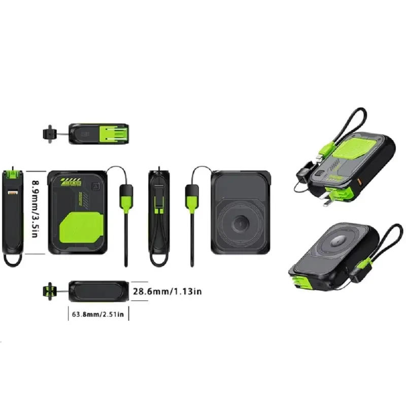 22.5W Magnetic Power Bank100000 MAh Wireless Fast Charging With Plug Phone Holder Portable Charger For IPhone_voghion.com