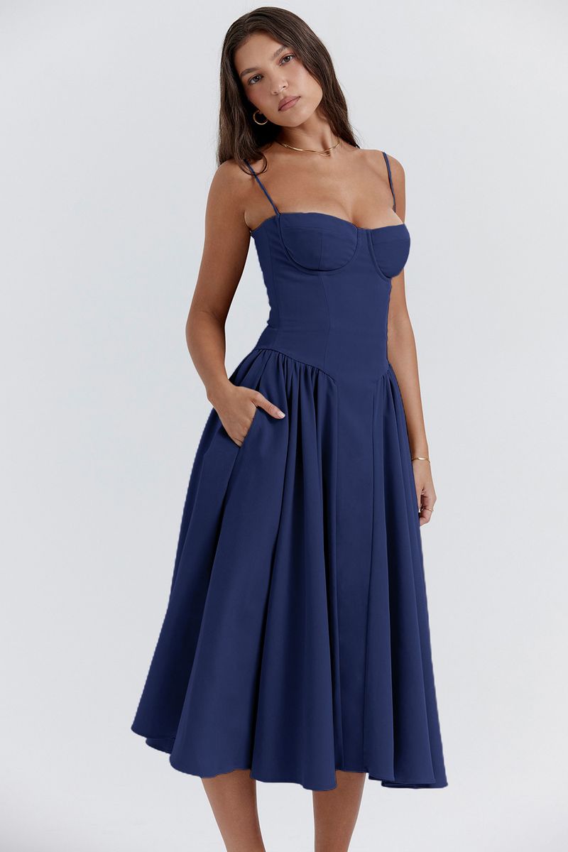 Gonna Nuova Gonna Lunga Francese Retro Stile Palazzo Dopamina Indossare Abito Con Bretelle Per Le Donne_voghion.com