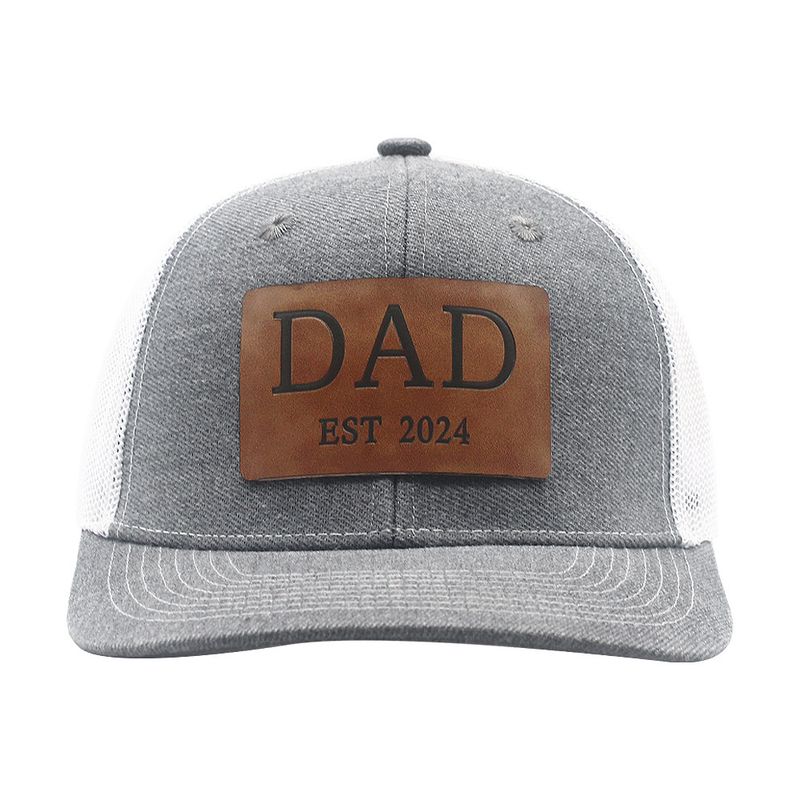Unisex DAD EST 2024 Leather label baseball cap Net hat Truck hat Men's sun hat Duck cap_voghion.com