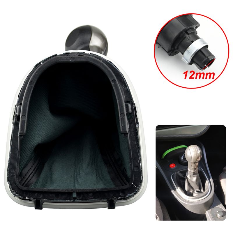 Pomello del cambio leva del cambio 5 6 velocità ABS con cuffia in pelle set completo per Seat Altea 2004-12 Leon II 2005-12_voghion.com