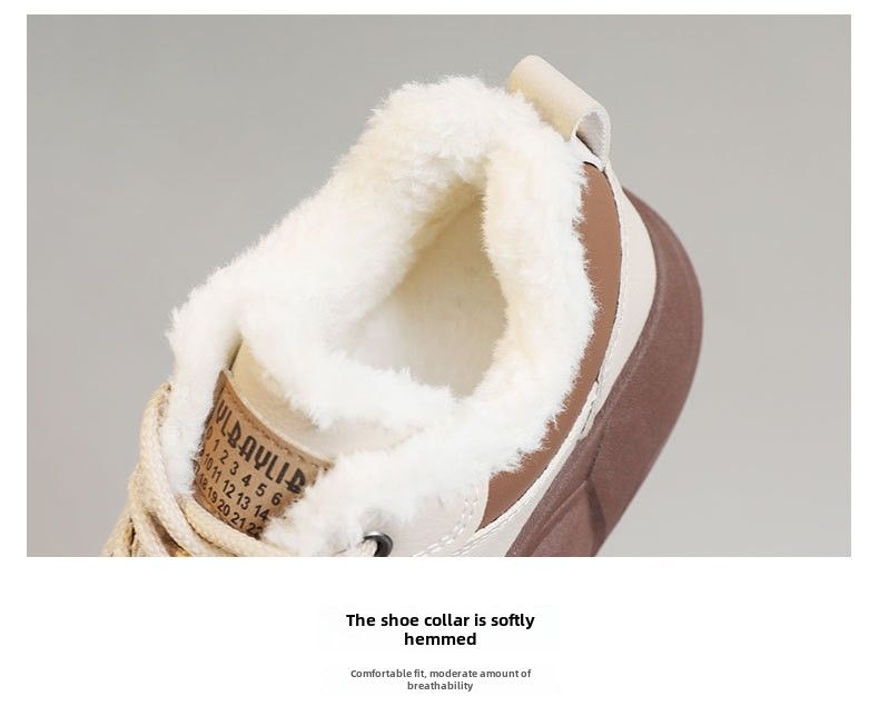 New autumn and winter platform women's shoes color matching warm cotton shoes high-top velvet simple height-increasing shoes_voghion.com