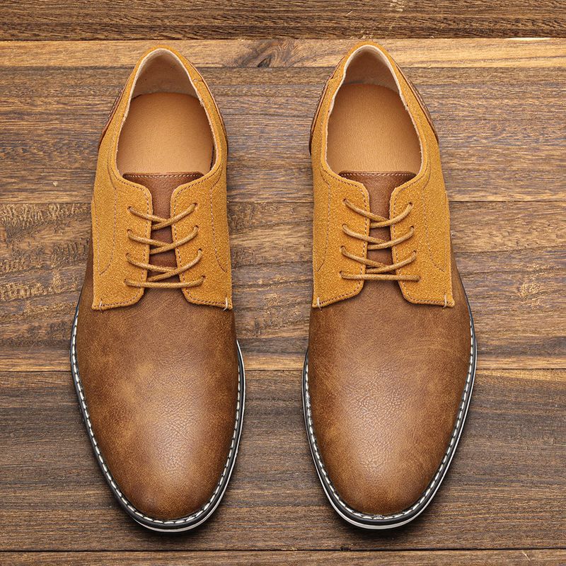 Herrenschuhe Große Herren Freizeitschuhe Modische leichte Herrenschuhe Farblich passende atmungsaktive Herren Lederschuhe_voghion.com