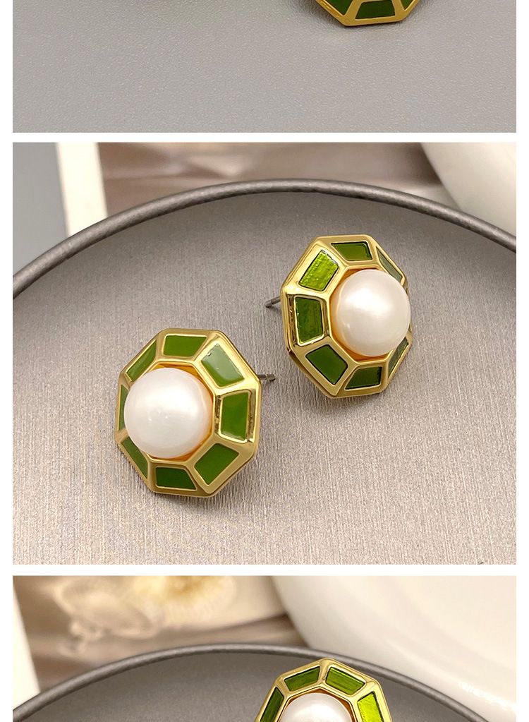 Versione coreana degli orecchini in smalto con perle d'acqua dolce Xiaoxiangfeng, senso del design di nicchia, orecchio dal temperamento personalizzato_voghion.com