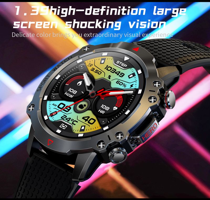 New Watch Bluetooth Call Smart Watch Men's Outdoor Sports Fitness Smart Watch, Tracker Heart Rate Suitable For Android Ios_voghion.com