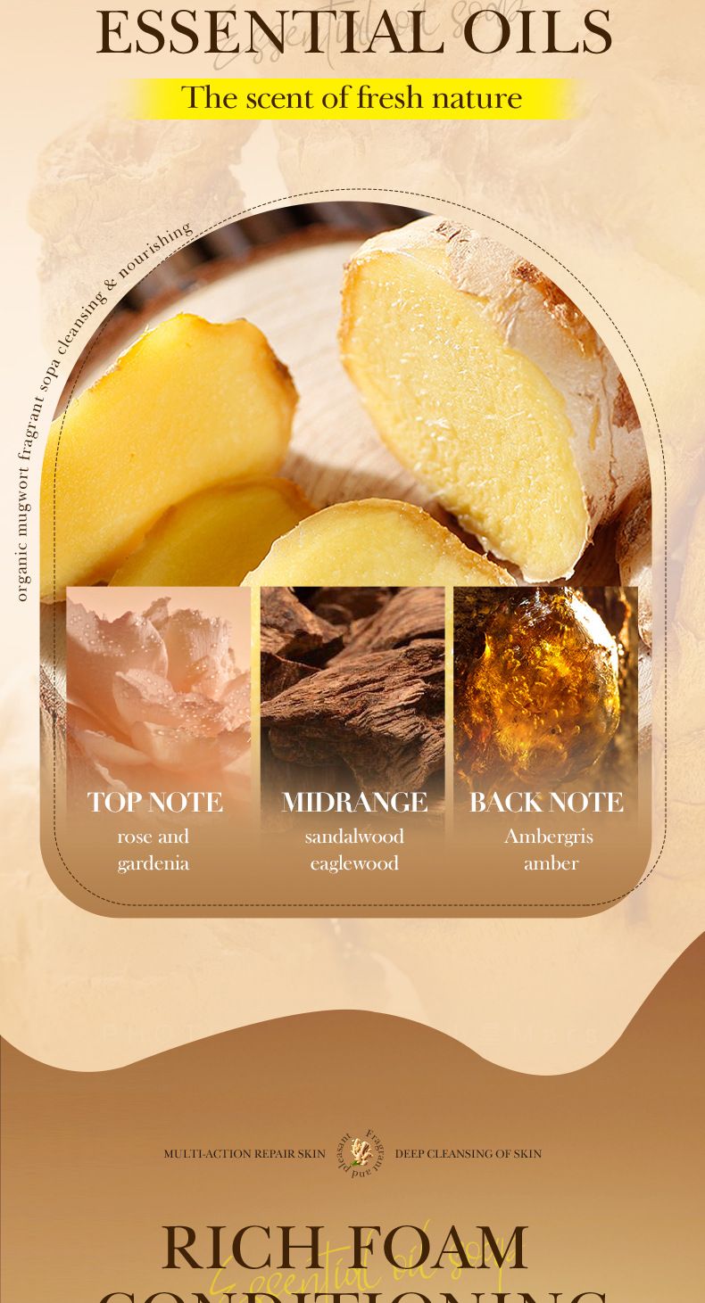Handmade Soap SADOER Rose Ginger Vegetable Essential Oil Soap 100g Bath Soap Cleansing Body Natural Moisturizing Hand & Body Soap For Dry Skin,_voghion.com