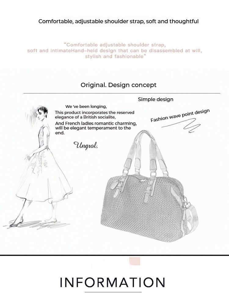 Borsa da viaggio alla moda, borsa a tracolla in rete di nylon, semplice e casual, con tracolla staccabile_voghion.com
