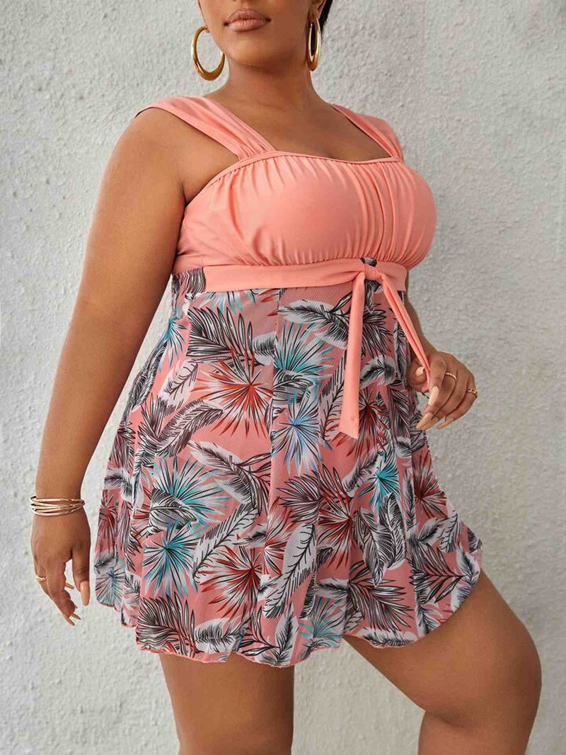 Women's Clothing Large Size Tight Backless Belly Covering Slim Conservative Skirt Style One Piece Swimsuit Suit For Women_voghion.com