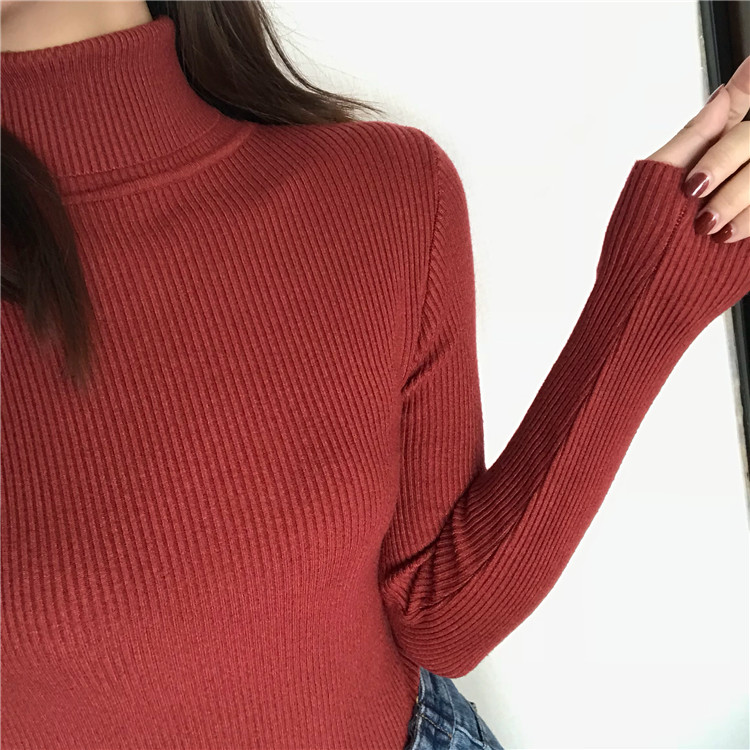 2023 herbst Winter Dicken Pullover Frauen Gestrickte Rippen Pullover Pullover Langarm-rollkragenpullover Schlank Jumper Weiche Warme Pull_voghion.com