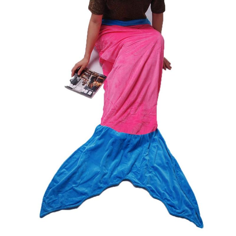 Saco de dormir con dibujos de sirena y tiburón, a prueba de patadas, para niños, de franela, con aire acondicionado, para adultos_voghion.com