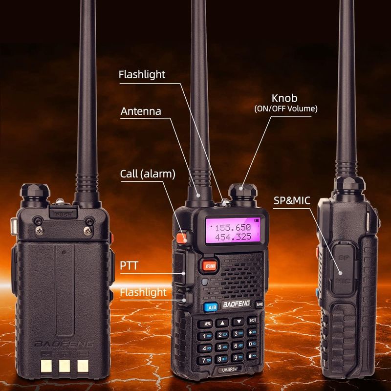 1/2PCS BaoFeng UV-5R 8W Tri-Power Walkie Talkie High Power Dual Band Long Range 128 Channel Portable Handheld UV 5R Ham Two_voghion.com
