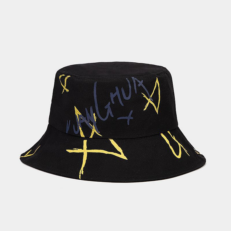 New graffiti alphabet fisherman hat men and women basin hat fashion outdoor sun protection sun visor hat_voghion.com