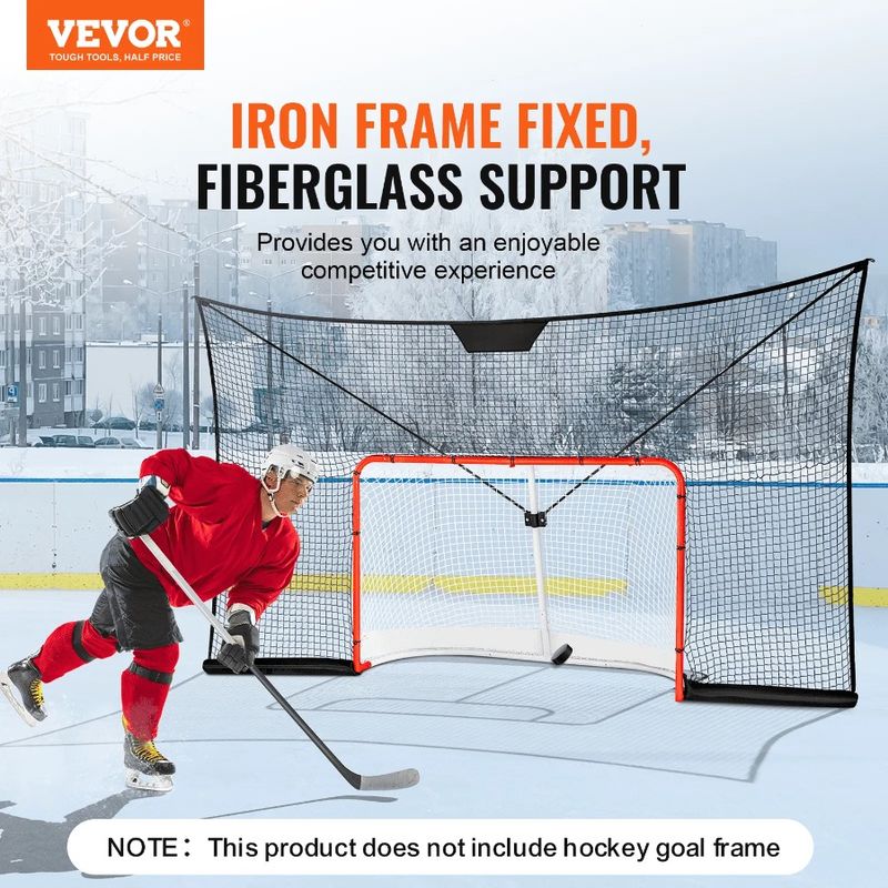 Hockey Net Street Hockey Sport Target 12x7FT Netting Outdoor Goal Backstop_voghion.com
