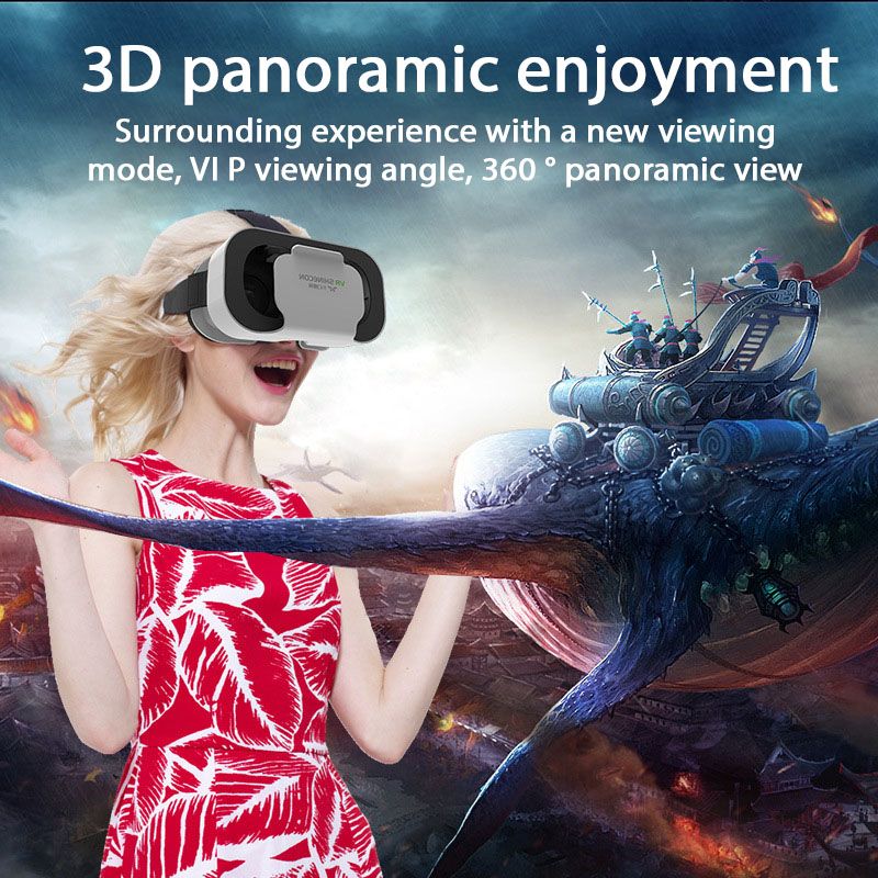 Shinecon 3D VR Brille Virtual Reality Viar Brille Headset Geräte Smart Helm Linsen für Handy Mobile_voghion.com