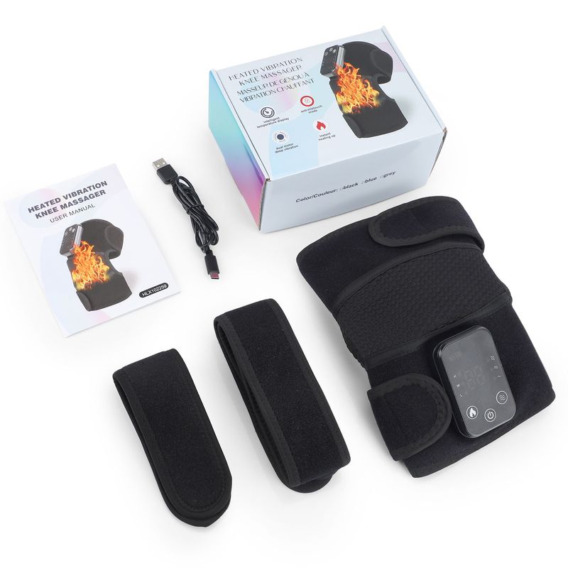 Eletric Belt Leg Joint Heating Vibration Massage 3 in 1 Elbow Shoulder Support Thermal Knee Pad Blood Circulation_voghion.com
