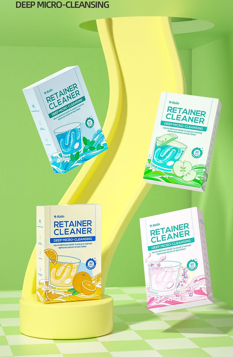 Retainer Unsichtbare Brausetabletten Kieferorthopädische Reinigung Zahnspangen Zahnfleckenentfernung Fruchtgeschmack Englisch_voghion.com