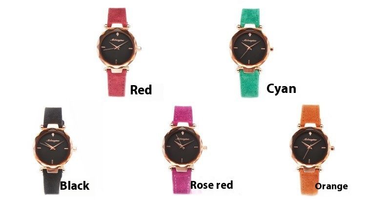 Orologio al quarzo impermeabile per studenti con conchiglia in oro rosa e quadrante in velluto e sabbia_voghion.com