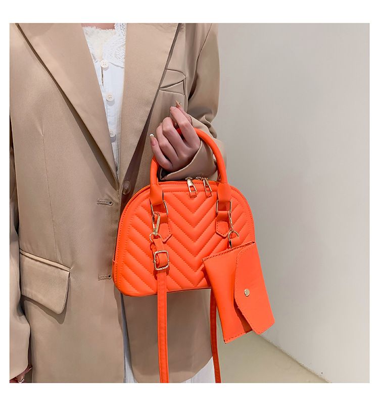 Borse da donna, borse popolari primaverili, borse da donna alla moda e versatili, borse a conchiglia a righe in due pezzi, borsa a tracolla singola piccola per temperamento femminile_voghion.com