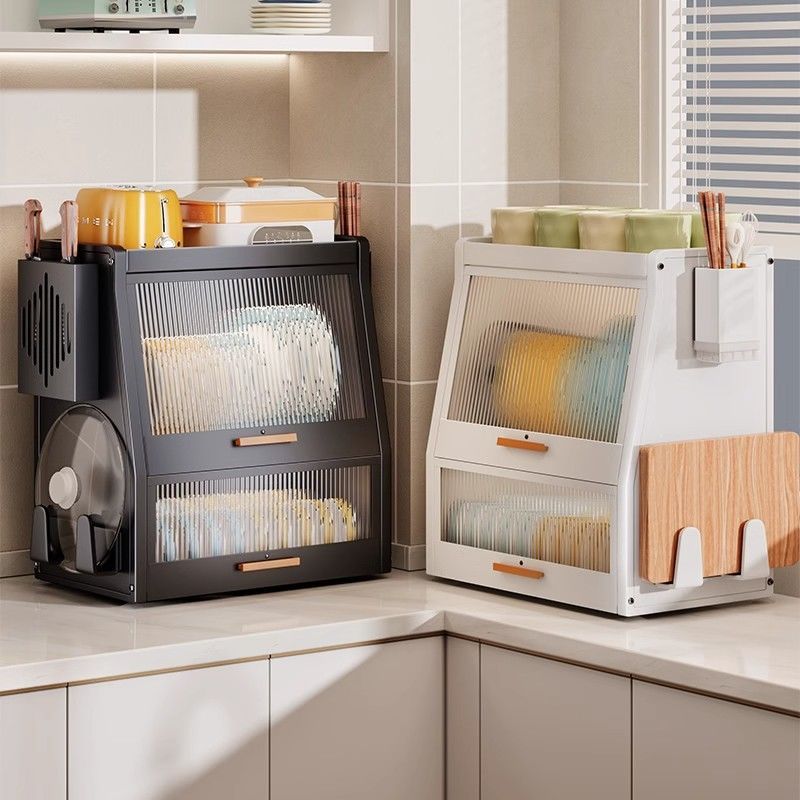 Covered Kitchen And Dish Household Bowl Cabinet Countertop Chopstick Plate Dustproof Storage Box Multifunctional_voghion.com