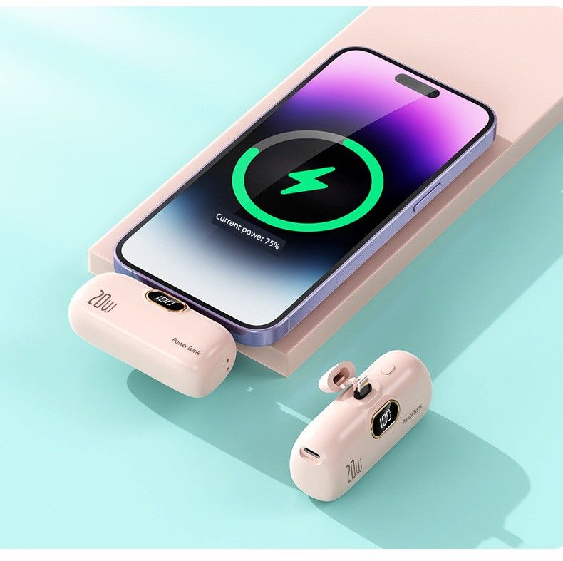 Beweegbar Power Bank Mat Kabel Portable Pocket Kapselen_voghion.com