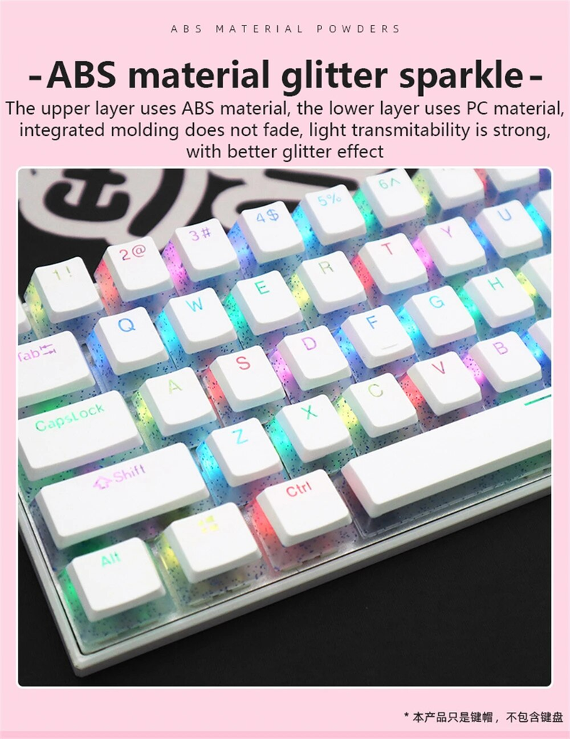 104-Tasten Pudding-Tastenkappen OEM-Profil PBT Double Shot-Tastenkappe Für Mx Switch Mechanische Tastatur ISO-Layout RGB-Tastenkappen Mit Hintergrundb_voghion.com