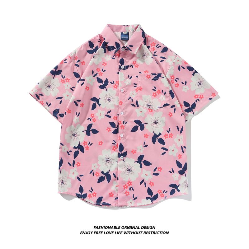 Tie-Dye Herren Kurz Sommer Dünn High-End Cool Fünfviertel Ärmel Shirt Lose Jacke Trendy_voghion.com