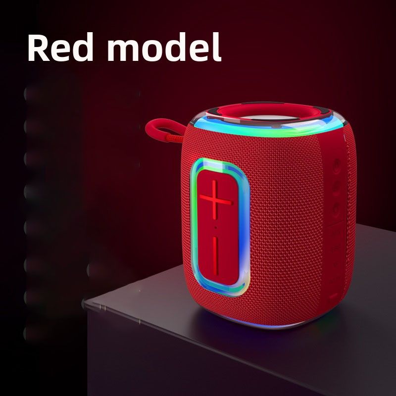 2025 Nuovo altoparlante impermeabile in tessuto per esterni portatile con slot per schede Subwoofer con luce colorata RGB Bluetooth Audio_voghion.com
