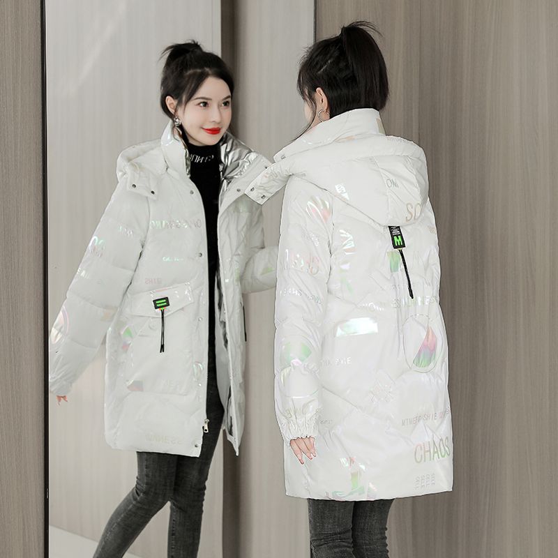Nuovo lavaggio gratuito Bright Face Letter giacca di cotone medio-lungo per le donne, stile occidentale, edizione coreana, stile occidentale_voghion.com